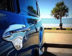 blue car old vintage