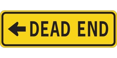 yellow sign of dead end