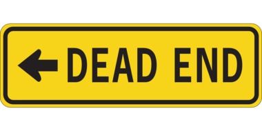 yellow sign of dead end