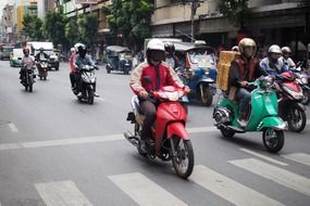 traffic on the road in thailand