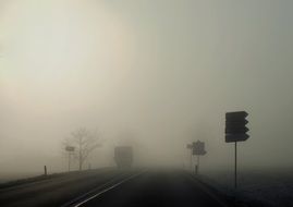 morning fog road