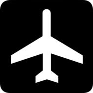 aircraft sign white silhouette drawing