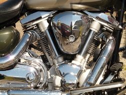 metal exhaust from a motorcycle