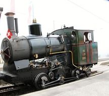 steam locomotive on rails