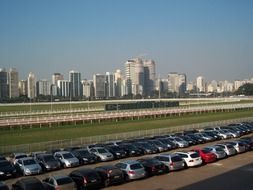 panorama of parking near the racetrack in Sao Paulo