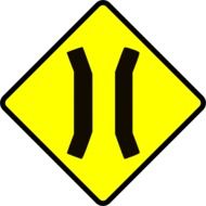 narrow bridge sign