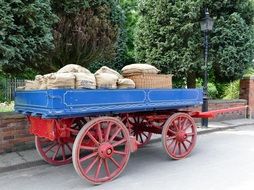 wooden wagon with cargo