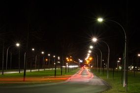 night lights on street, netherlands