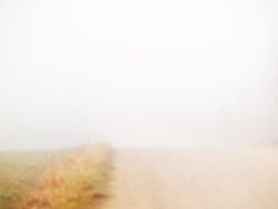 Empty road in a fog