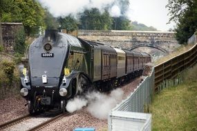 steam of vintage train