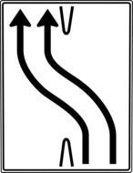 clipart of road sign with crooked arrows