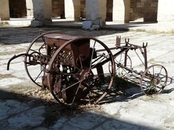 rusty metal tractor