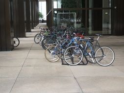 parking with bicycles for transportation in the Chicago