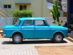 turquoise vintage car