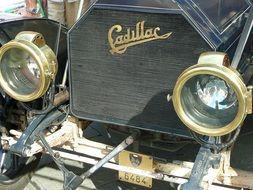front view of a vintage car close up