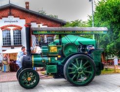 green vintage tractor
