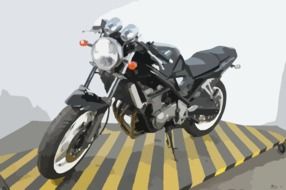 motorcycle on the platform