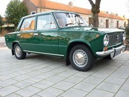 green Lada car