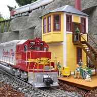 garden train on the railroad in miniature