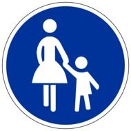 blue pedestrian traffic sign