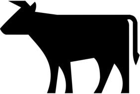 silhouette of a bull on a white background