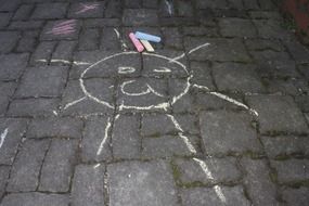 Drawings on a road