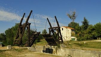 small wooden drawbridge in provence