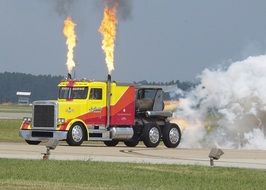 fast truck on airshow