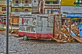 abandoned trailer on the street