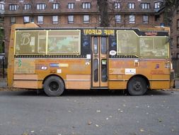 Yellow tour bus