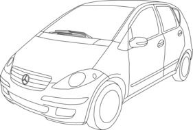 mercedes benz compact, drawing of car