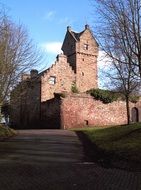 old castle on roadside