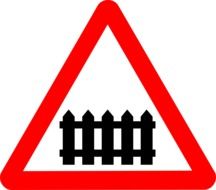 road sign of a railway crossing