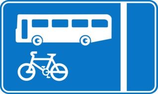 signs bus lane and bicycle