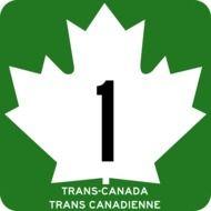 maple leaf road sign with number 1 in canada