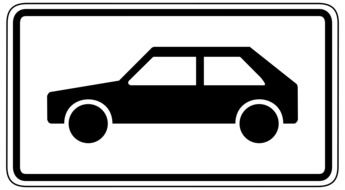 car symbol on traffic sign
