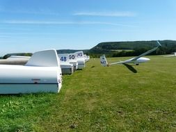 glider on a field