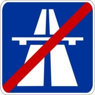 motorway end sign