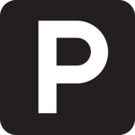 black parking sign