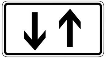 traffic sign in both directions