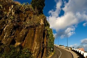 highway near cliff on madeira