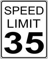 white road speed limit sign