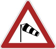 road sign about side wind