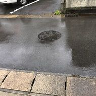 rain water on the roadside