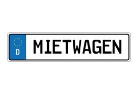 Car license plate "mietwagen"