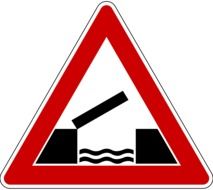 road sign of the movable bridge