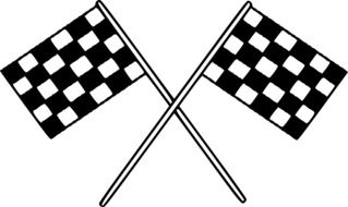 black and white clipart of two checkered flags