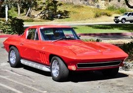 sporty red retro car