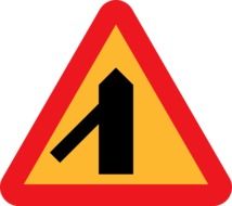 merges left as a traffic sign