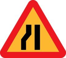 road narrows drawing